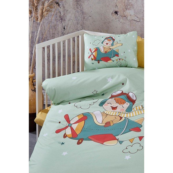 Lenjerie de pat pentru copii din bumbac pentru pătuț cu cearceaf inclus/cu 4 piese 100x150 cm Pilot – Mila Home-image-3