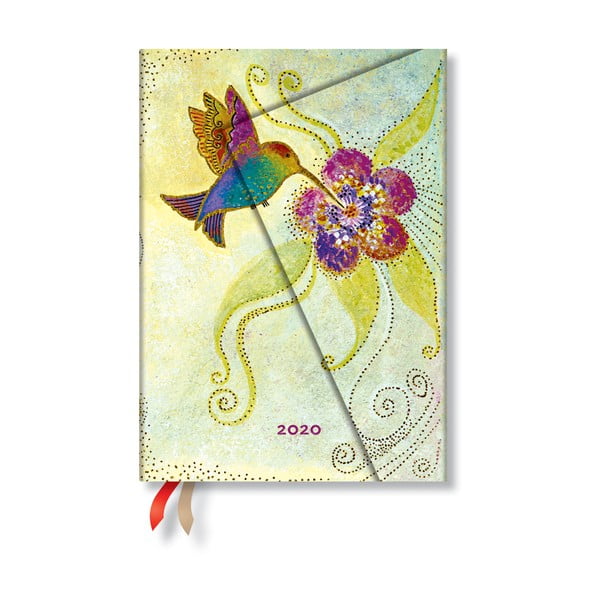 Agendă pentru anul 2020, cu copertă tare Paperblanks Hummingbird, 368 file, multicolor