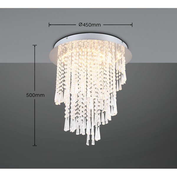 Plafonieră argintie LED ø 45 cm Pomp – Reality-image-2