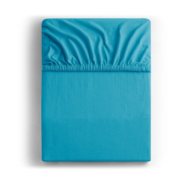 Cearceaf albastru din jerseu cu elastic 120x200 cm Amber – Restilo