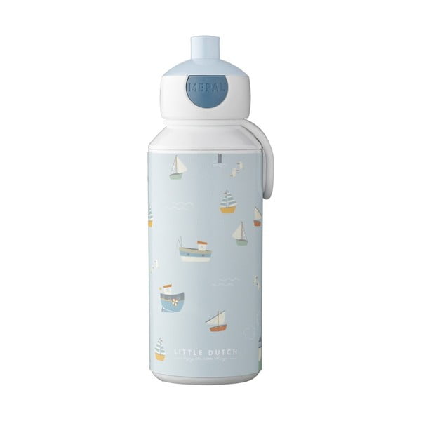 Sticlă pentru copii albă/albastru-deschis 400 ml Sailors bay – Mepal