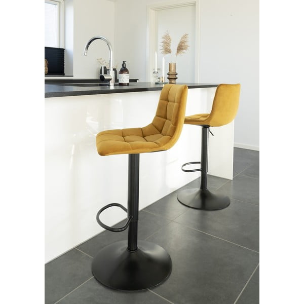 Scaune de bar galbene 2 buc. 88 cm Middelfart – House Nordic-image-1