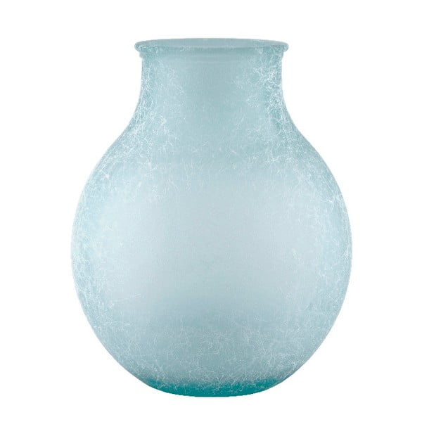 Vază din sticlă reciclată Ego Dekor Silk, înălțime 36 cm, turcoaz