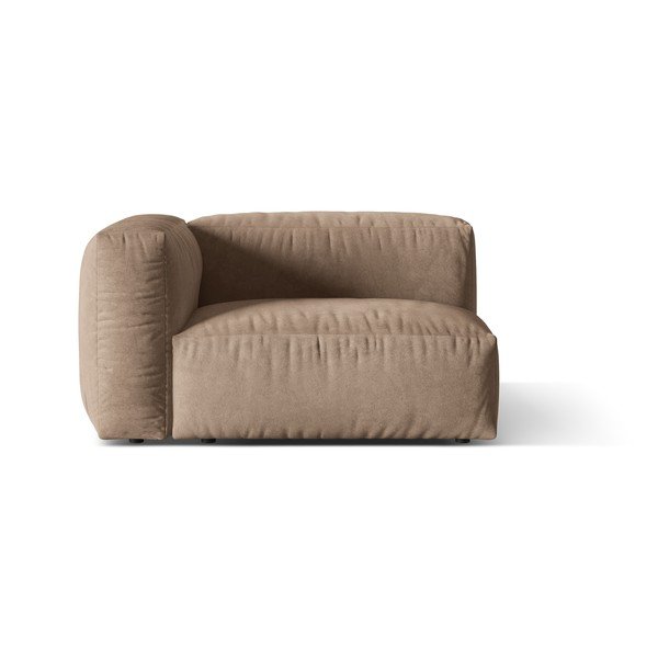 Modul pentru canapea modulară maro deschis cu tapițerie din catifea (cu colț pe partea stângă) Martina – Micadoni 