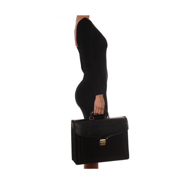 Geantă din piele Isabella Rhea no. 361, neagră-image-1
