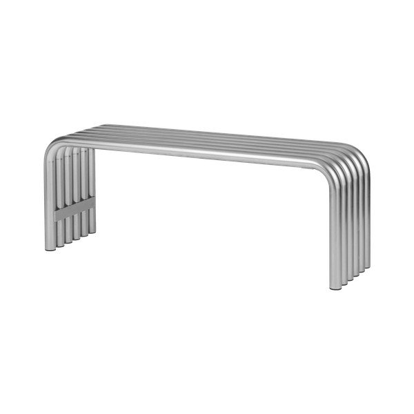 Bancă de grădină argintie din metal Nokk – noo.ma