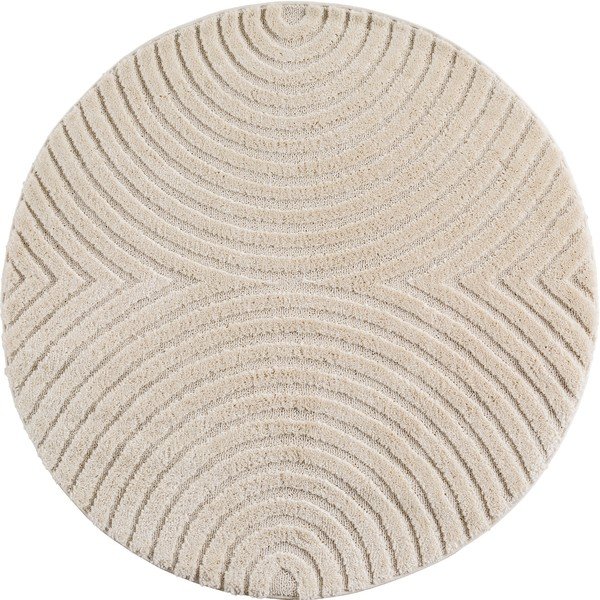 Covor crem rotund din amestec de iută ø 160 cm Art 1122 – Ayyildiz Carpets