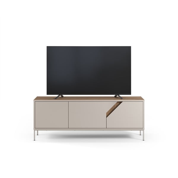 Comodă crem/în culoare naturală cu aspect de lemn de stejar 150x55x35 cm Lilou – Marckeric-image-3