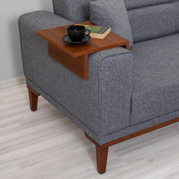 Canapea gri închis extensibilă 223 cm Liones – Artie-image-1