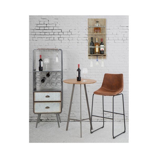 Suport de perete pentru sticle și pahare Mauro Ferretti Pipe Bar, 76 x 34 cm-image-1