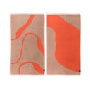 Prosoape portocalii/maro deschis 2 buc. din bumbac organic 50x90 cm Nova Arte – Mette Ditmer Denmark