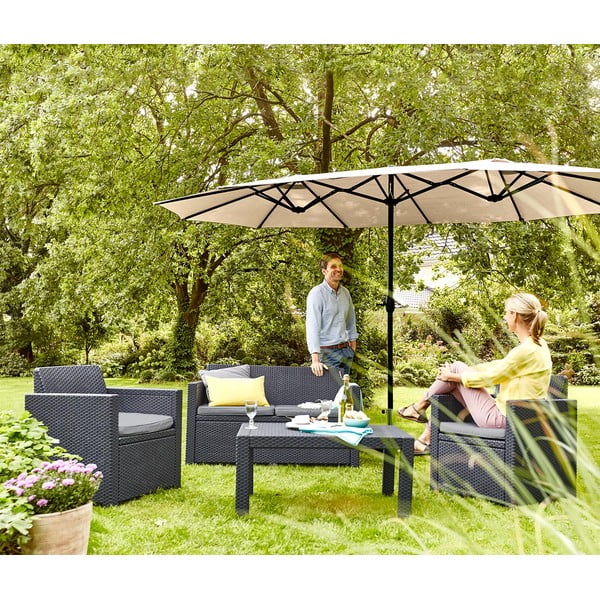 Umbrelă de soare bej 456x270 cm Double - Rojaplast-image-1