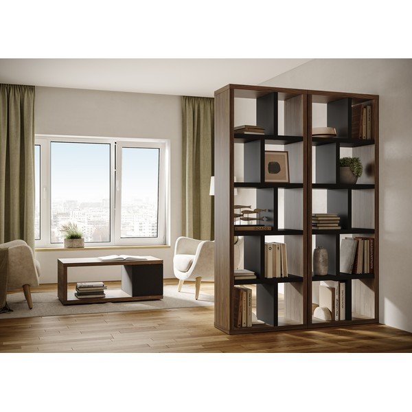 Bibliotecă cu aspect de lemn de nuc 70x198 cm Berlin – TemaHome-image-1