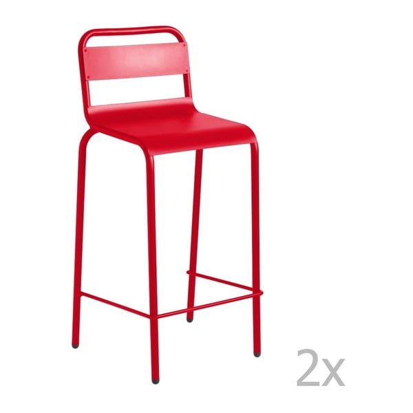  Set 2 scaune de bar Isimar Anglet, roșu