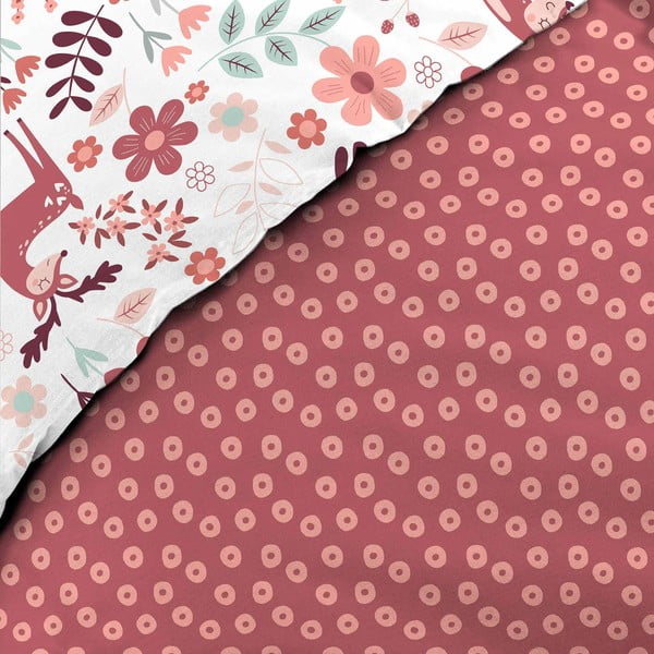 Lenjerie de pat pentru copii albă-roz din bumbac pentru pat de o persoană 140x200 cm Bichette – douceur d'intérieur-image-3