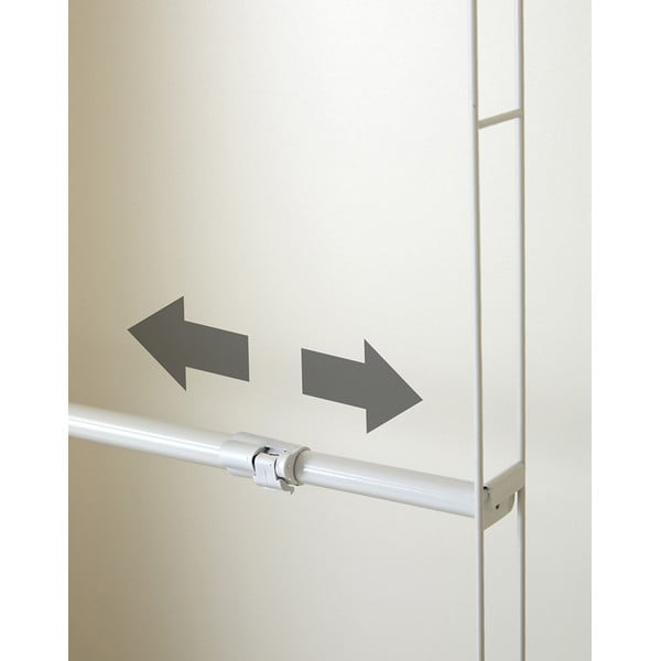 Bară metalică telescopică ajustabilă pentru șifonier Compactor Telescopic Garment Rail, alb-image-4