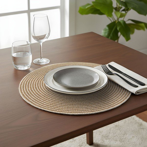 Suport pentru farfurii din material textil ø 38 cm Othello – douceur d'intérieur-image-1