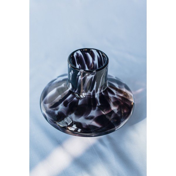 Vază maro din sticlă lucrată manual (înălțime 28 cm) Glom – noo.ma-image-3