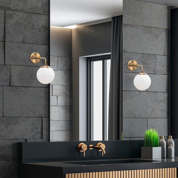 Aplică de perete albă/alămie ø 15 cm Viran – Opviq lights-image-3