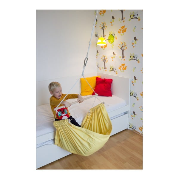 Leagăn suspendat de tavan / hamac Hojdavak Junior, galben-image-4