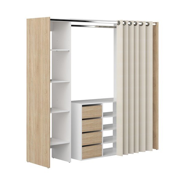 Dulap alb-bej cu aspect de stejar 185x182 cm Tom - TemaHome -image-2