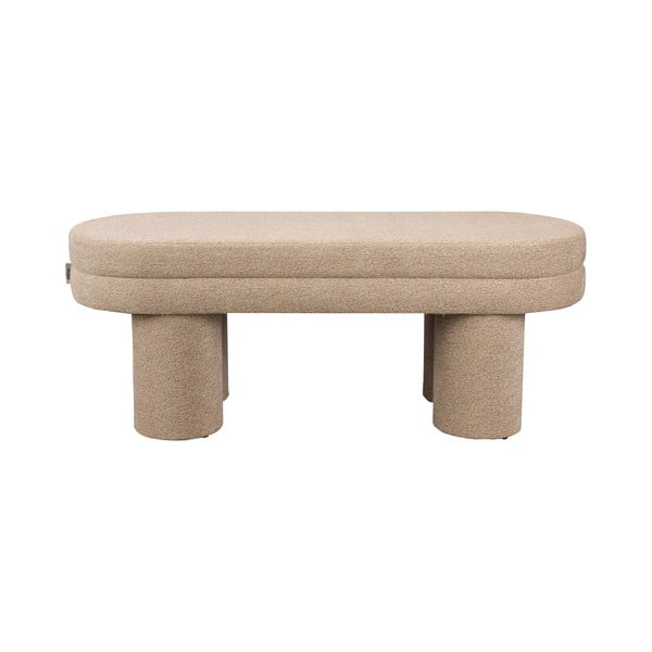 Bancă bej cu tapițerie din țesătură bouclé Fern – Dutchbone