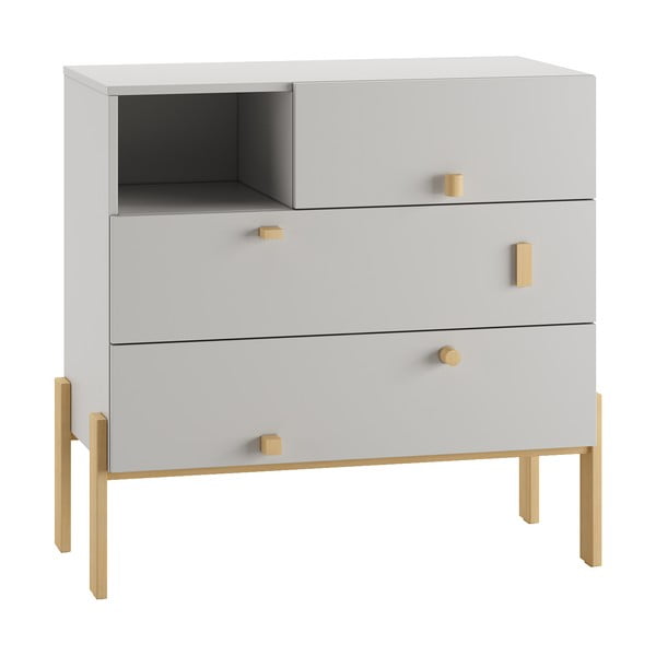 Comodă de copii gri deschis joasă 105x100 cm Cube - Pinio-image-2