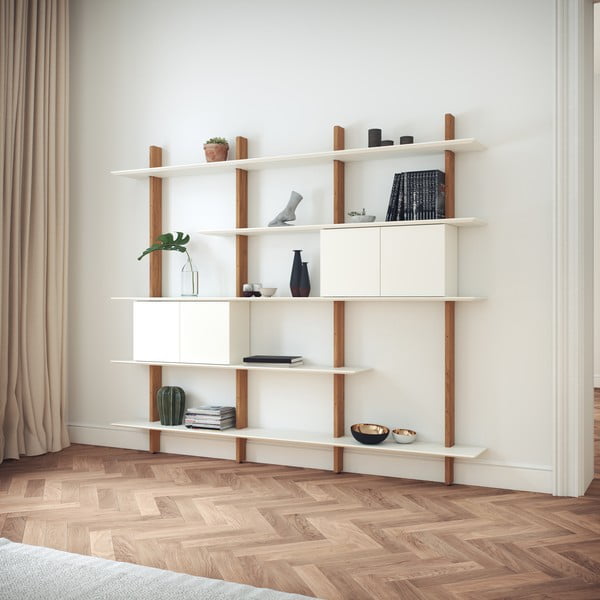 Sistem modular de rafturi alb/aspect de lemn de stejar 224x190 cm Bridge – Tenzo-image-3