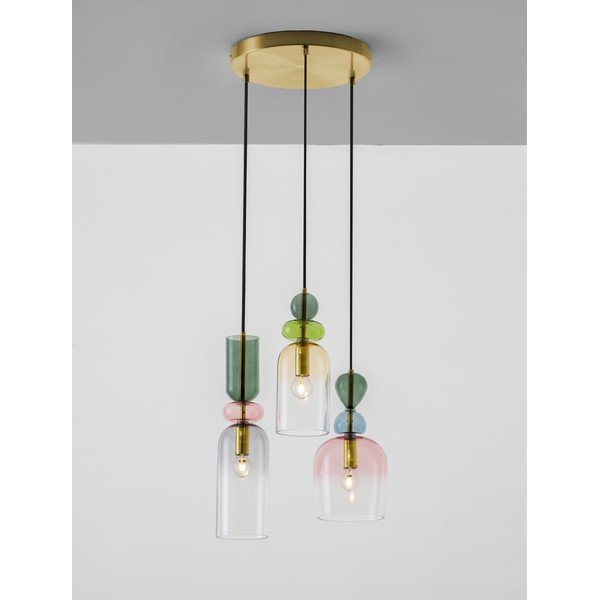 Lustră aurie din sticlă ø 42 cm Murano – Nova Luce-image-3