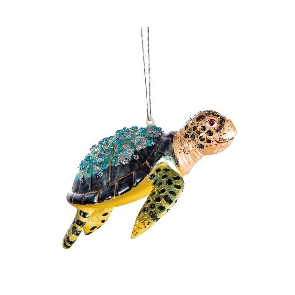 Ornament de Crăciun lucrat manual 4 cm Turtle – Sass & Belle
