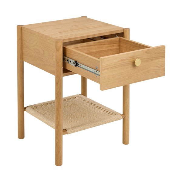 Noptieră în culoare naturală deschisă cu aspect de lemn de stejar Monfort – Actona-image-3