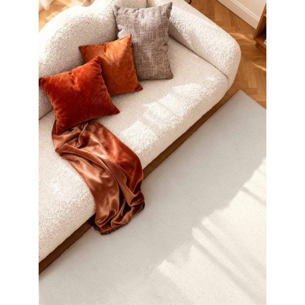 Covor crem țesut manual din lână 200x290 cm Puristic Knots – Elle Decoration-image-2