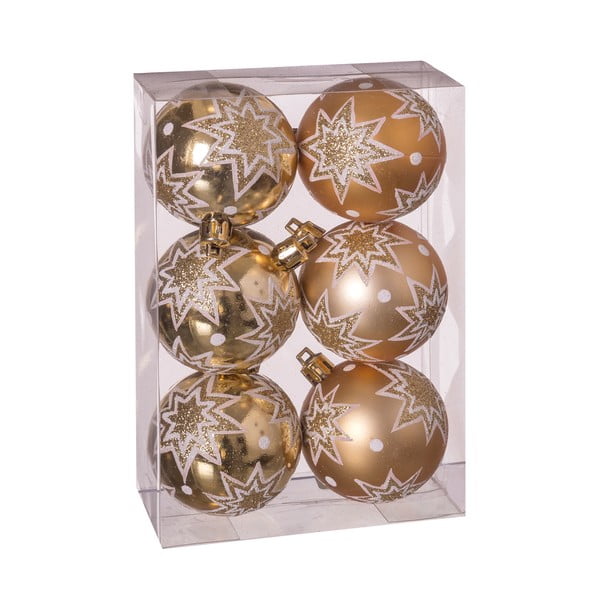 Set 6 globuri de Crăciun Unimasa Estrellas, ø 5 cm, auriu