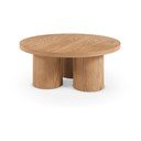 Măsuță de cafea în culoare naturală rotundă cu aspect de lemn de stejar ø 100 cm Arancha – MOME