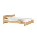 Pat matrimonial în culoare naturală din  placă aglomerată de lemn/din  placaj cu aspect de lemn de stejar cu somieră 160x200 cm Valt – noo.ma