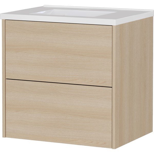 Dulap sub chiuvetă în culoare naturală suspendat cu aspect de lemn de stejar 61x61 cm Bodera – Germania