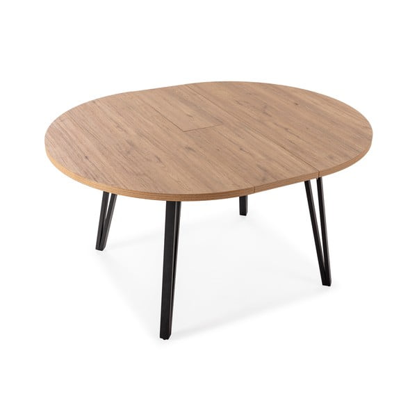 Masă de dining în culoare naturală rotundă extensibilă ø 120 cm Cleo – Marckeric-image-2