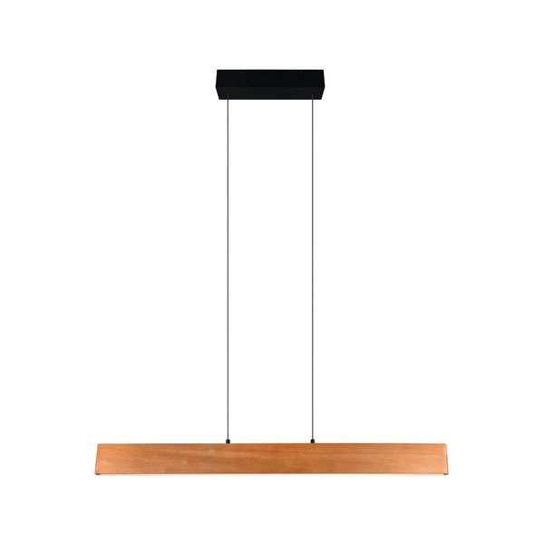 Lustră în culoare naturală LED cu abajur din lemn Edgewood – Trio