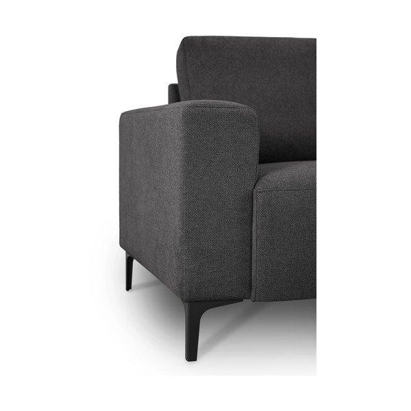 Colțar gri antracit cu tapițerie din chenille (cu colț pe partea dreaptă/cu șezlong) Fabian – Scandic-image-4