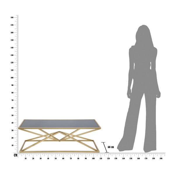 Masă de cafea cu blat negru din sticlă Mauro Ferretti Piramid, 110 x 60 cm-image-2