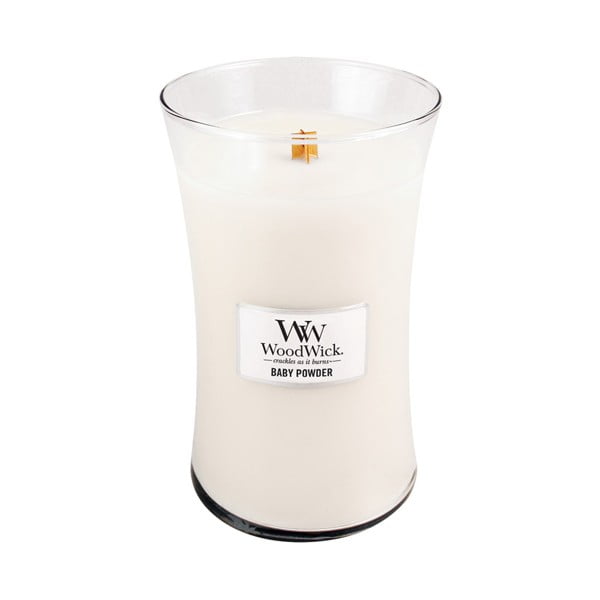 Lumânare parfumată WoodWick, aromă de vanilie, miere și trandafir, 130 ore