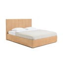 Pat matrimonial galben muștar tapițat cu spațiu de depozitare cu somieră 180x200 cm Thessa Bold Line – Bonami Selection