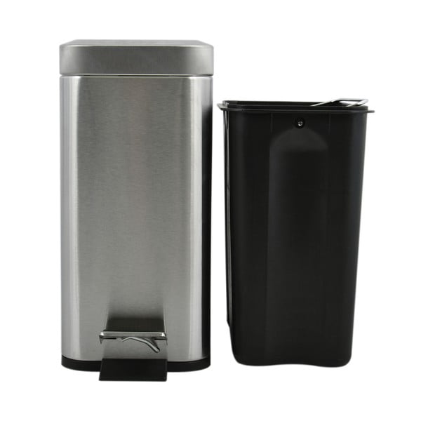 Coș de gunoi argintiu mat cu pedală din oțel 5 l   Erik – Spirella-image-3