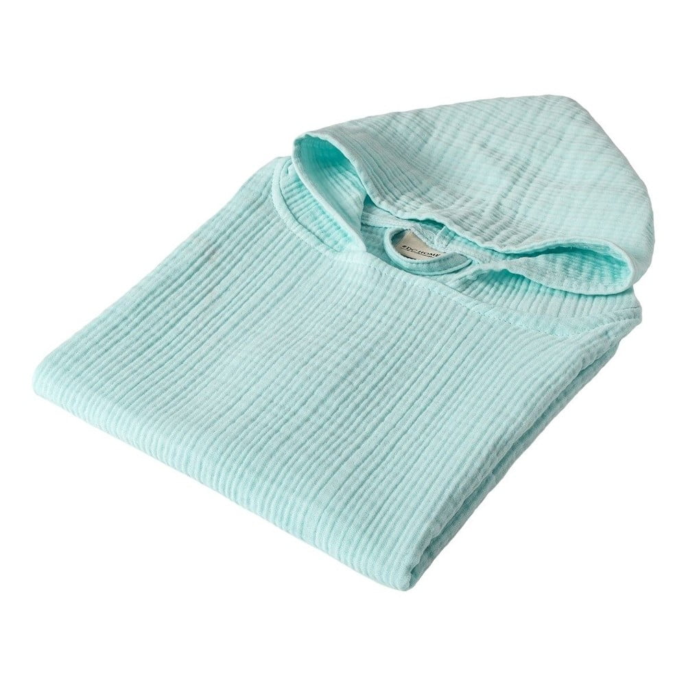 Poncho pentru copii verde mentă din muselină Juno – Foutastic