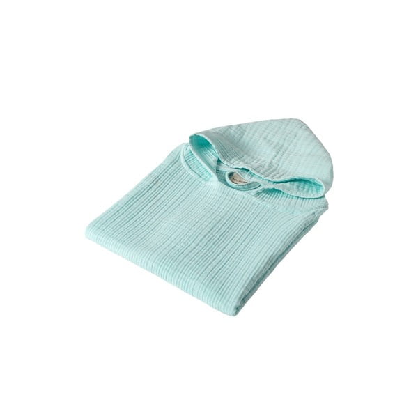 Poncho pentru copii verde mentă din muselină Juno – Foutastic