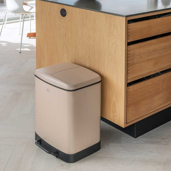 Coș de gunoi bej de reciclat/cu pedală din metal 24 l Wonda – Mette Ditmer Denmark-image-2