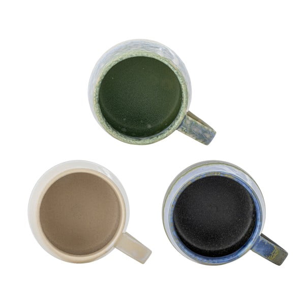 Căni albastre/bej 3 buc. din gresie 460 ml Cloe – Bloomingville-image-3