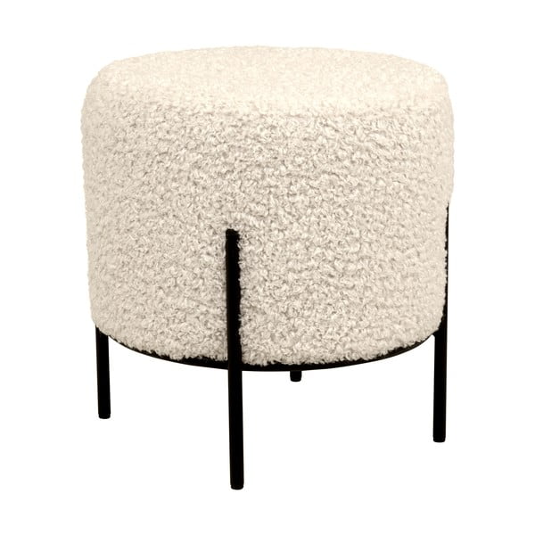 Puf crem cu tapițerie din blană artificială Alford – House Nordic-image-2