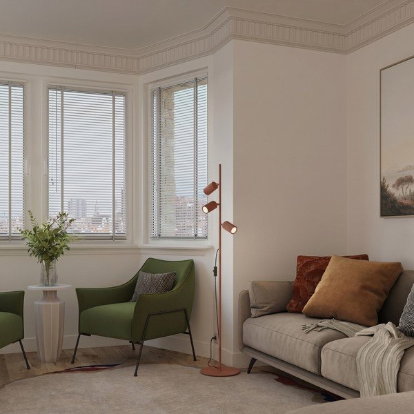 Lampadar cărămiziu cu structură flexibilă din aluminiu (înălțime 155 cm) Gleam – Sollux-image-1