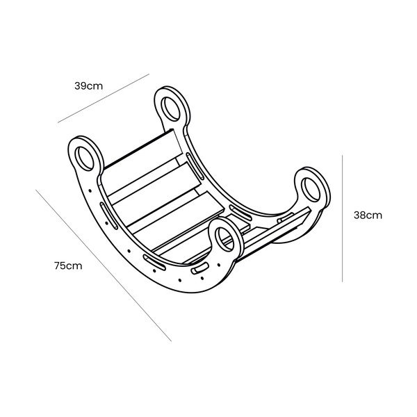 Leagăn în culoare naturală din lemn de pin 39x75x38 cm Montessori – Meowbaby-image-3